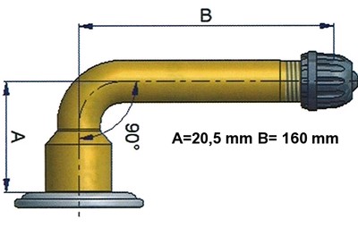 Opdraaiventiel l=160mm