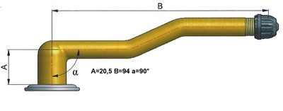 Opdraaiventiel 3xgebogen