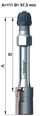 Verlengventiel 111mm pvc