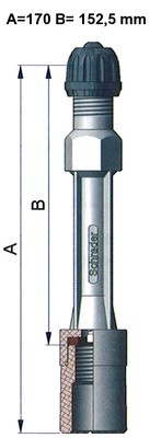 Verlengventiel 170mm pvc